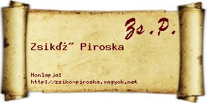 Zsikó Piroska névjegykártya