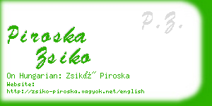 piroska zsiko business card